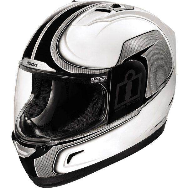 White xxl icon alliance reflective full face helmet