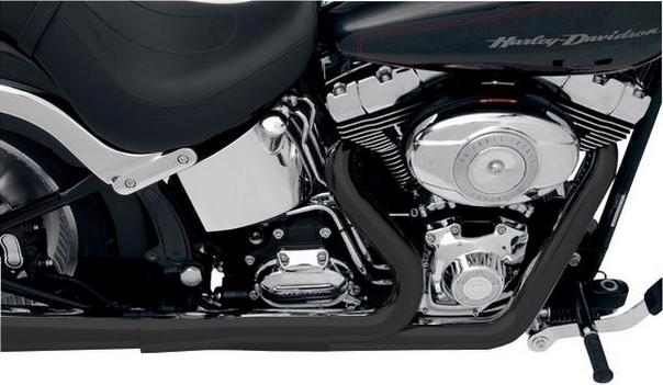 Bassani road rage heat shields black for harley flst fxst 07-10