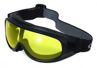 Yellow motorcycle padded goggles atv quad cloudy overcast fall winter dusk dawn