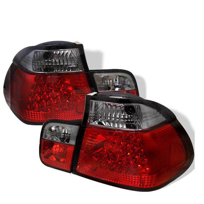 Spyder bmw e46 3-series 99-01 4dr led tail lights - red smoke