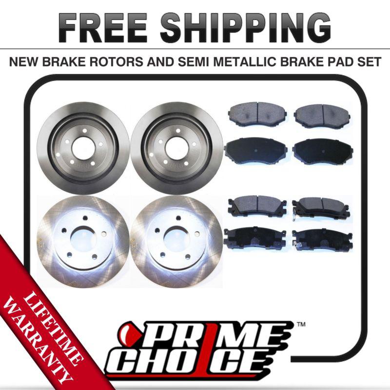 Front + rear kit (4) brake rotors & (8) brake pads with lifetime warranty