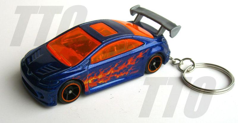 Honda civic si blue keychain keyring fob die-cast car key 2006 2007