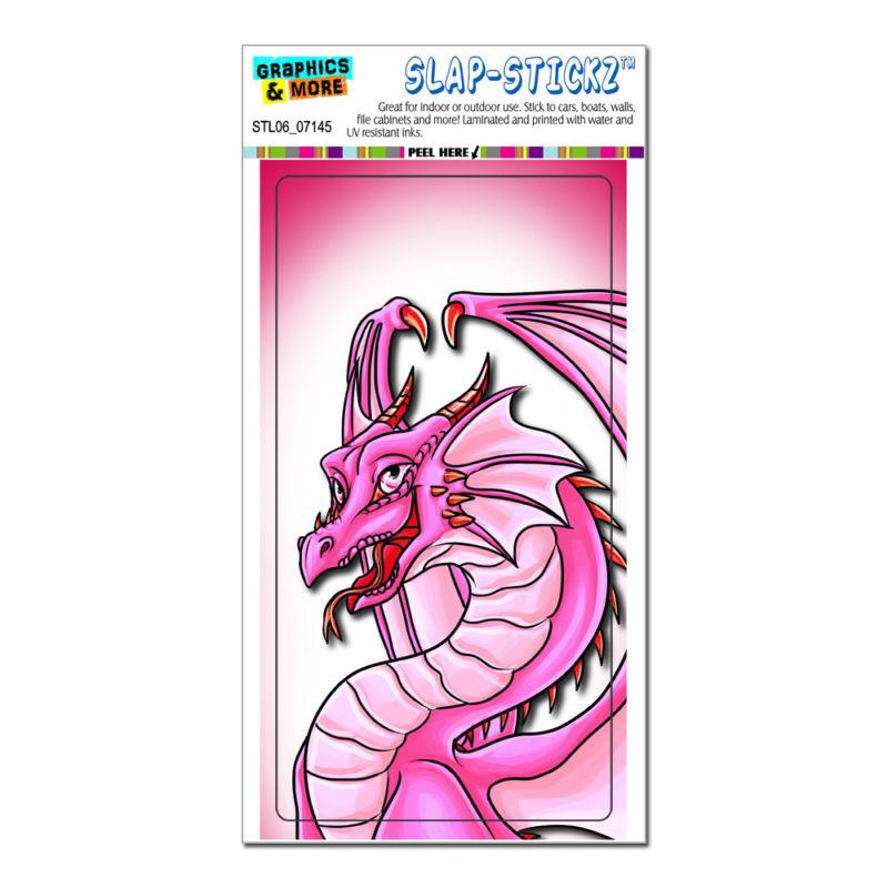 Dragon happy pink - cute fantasy - slap-stickz™ car window locker bumper sticker