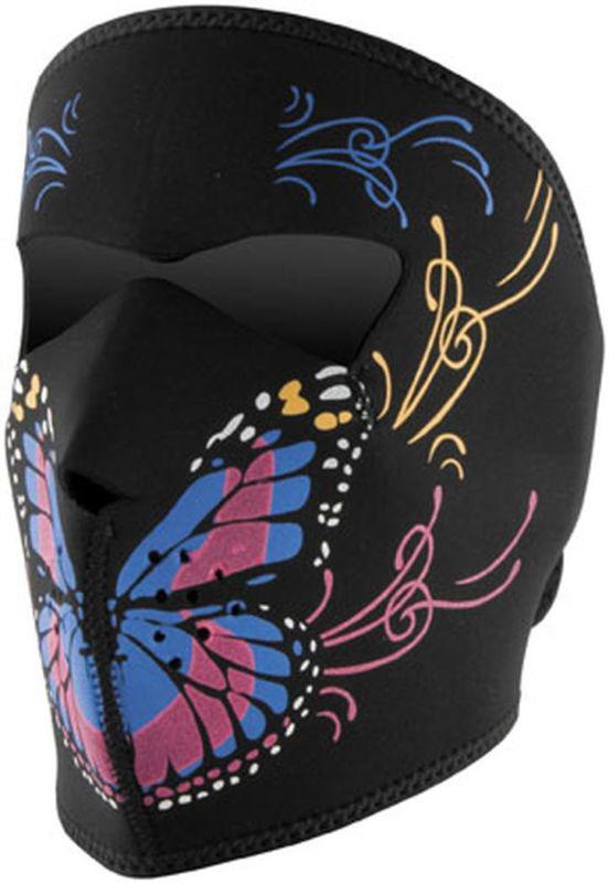 Zan cold weather water/wind resistant neoprene facemask,butterfly/black/blu/pink