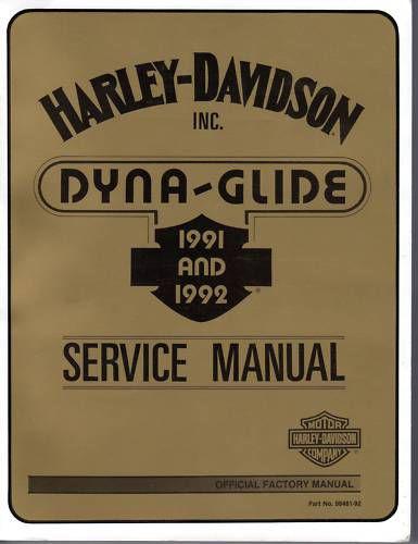 1991-92 harley davidson dyna-glide motorcycle manual