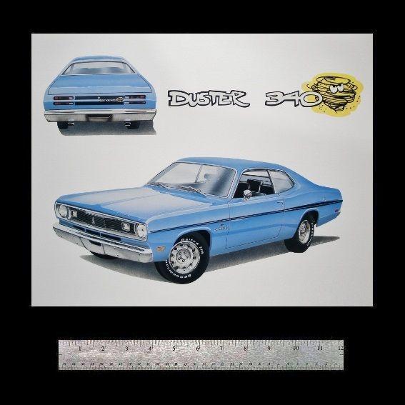 Plymouth duster 1974 1975 1976 74 75 198 225 318 360 old dealer art print poster