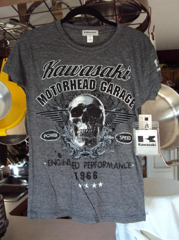 Awesome! kawasaki motorhead garage skull tee t-shirt ~ size l  nwt!