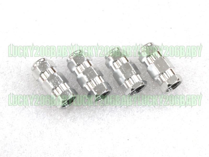 Tyre valve dust cap bults for motorcycle 4pcs silver