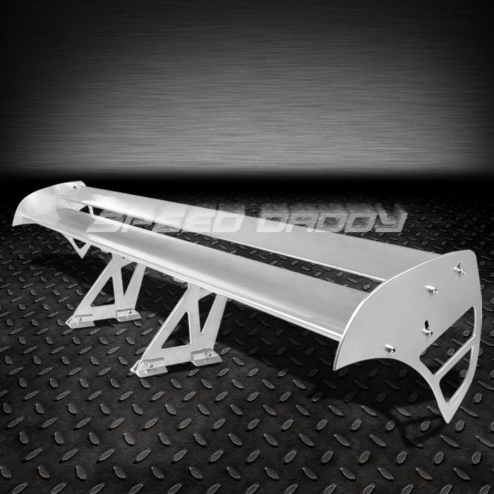 Gt style 55" light aluminum rear trunk double deck racing spoiler/wing silver