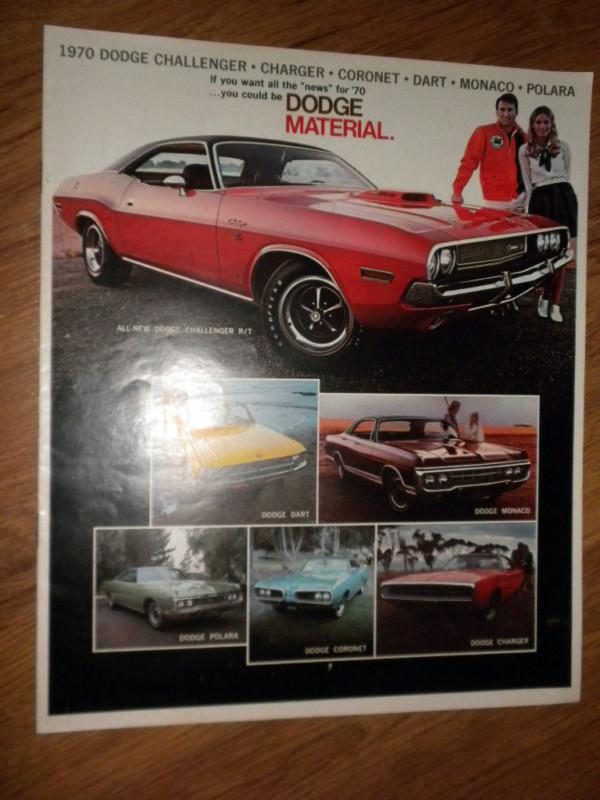 1970 dodge brochure challenger charger r/t coronet swinger 340 sales literature 