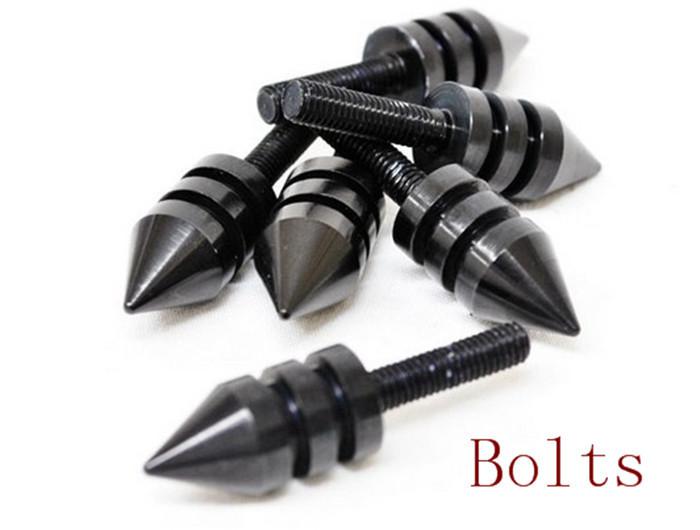 Universal black motorcycle spike bolts windscreen, fairings, license plate 6pcs