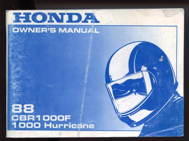 1988 honda cbr100f 1000 hurricane owner's manual