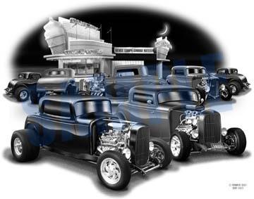 Ford deuce coupe '32 auto art car print   ** free usa shipping **