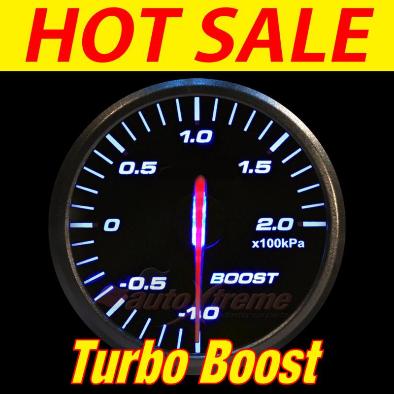 Turbo boost universal 12v white light 60mm red pointer slim design gauge meter
