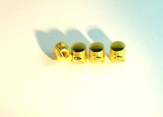 Gold piston valve caps (set of four) "new"