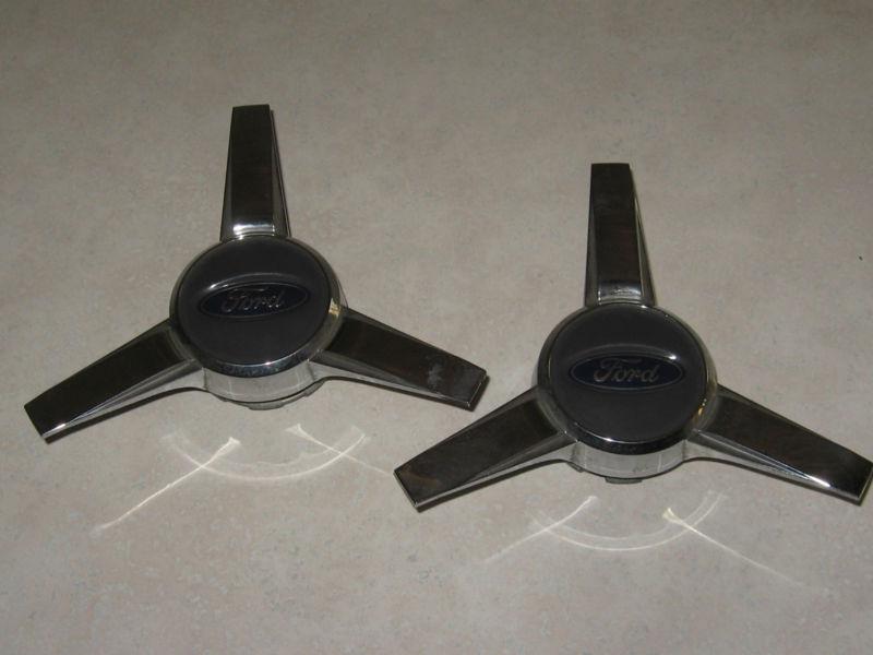 Pair vintage mustang center caps 1960s ford original