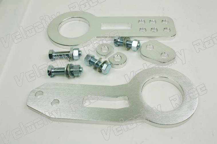 Silver jdm front rear aluminum tow hook set civic crx del sol ep3 free ship