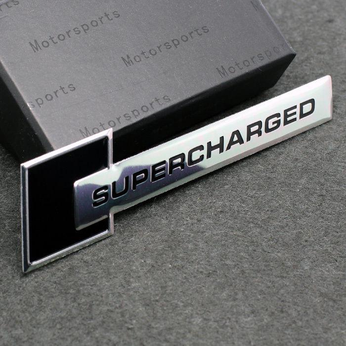 Black supercharged super charged engine emblem badge sticker land rover jaguar