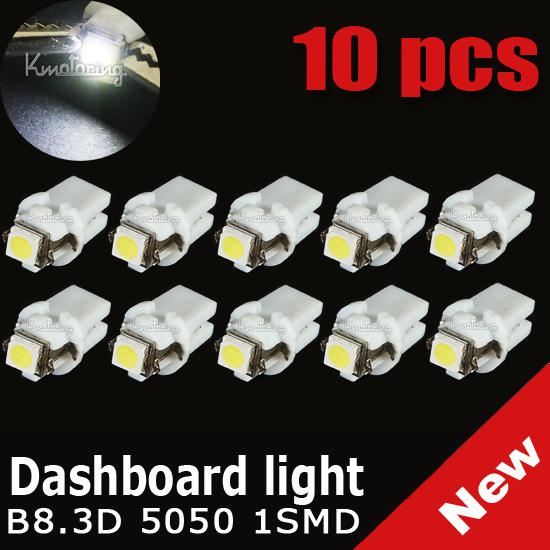 *10x* white t5 b8.3d car gauge 5050 1 smd led speedo dashboard side light bulb 