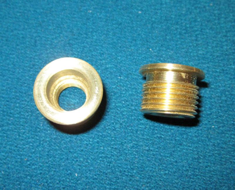 2 brass adapters vintage shift/suicide knobs (santay, fulton, etc.) harley