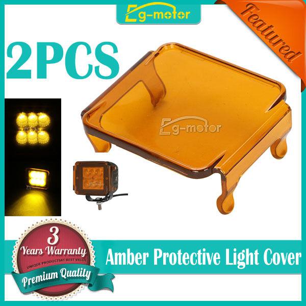 2x led work light offroad driving amber protective lens cover for 16w 18w 