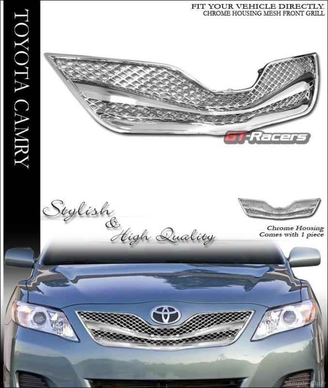 Chrome jdm sport wire mesh front hood bumper grill grille abs 10-11 toyota camry