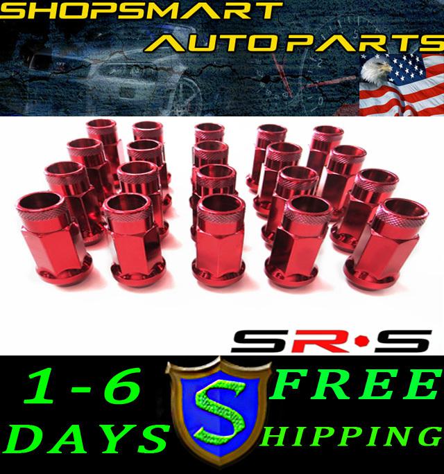 Srs sr*s 12x1.5 red steel jdm lug nuts honda acura toyota civic crx eg ek dc2