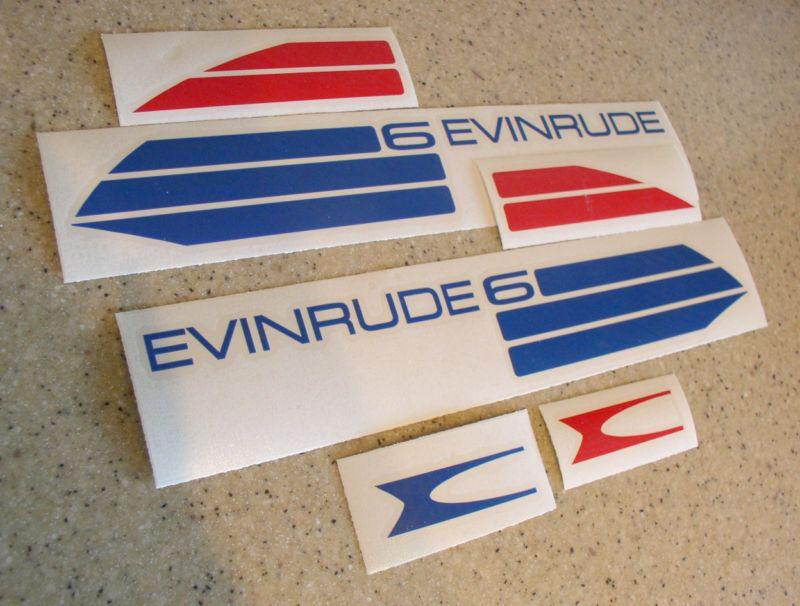 Evinrude outboard vintage decal kit 6 hp die-cut free ship + free fish decal!