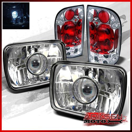 7x6 black crystal projector headlights+clear altezza tail lights combo