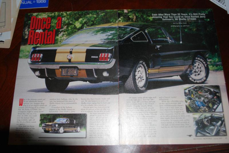 1966 shelby ford mustang gt350 original article from mustang monthly(jan 2003)