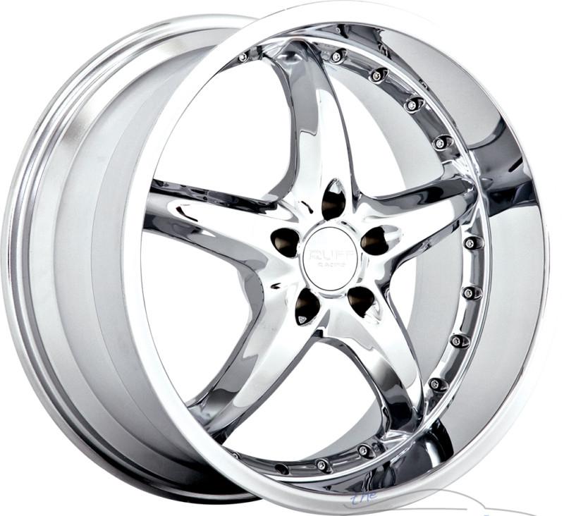 1 - 17x7 ruff r280 4x108 4x4.25 +35mm chrome rim wheel inch 17"