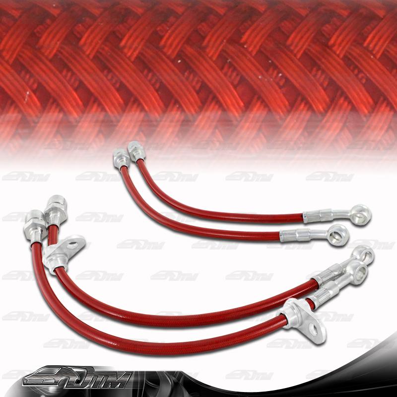 92-00 lexus sc300 sc400 / 93-98 toyota supra stainless steel brake lines - red