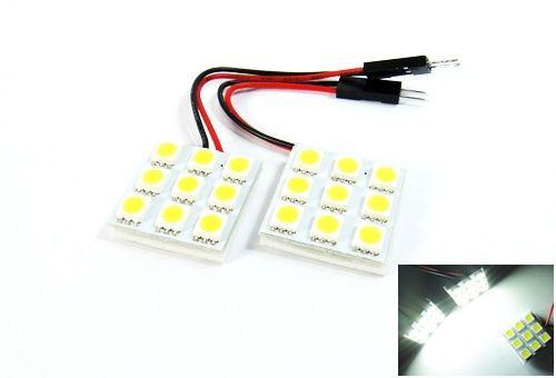 2 white 9 smd led light panel de3175 3021 dome map glove box 6614 578 212-2 bulb