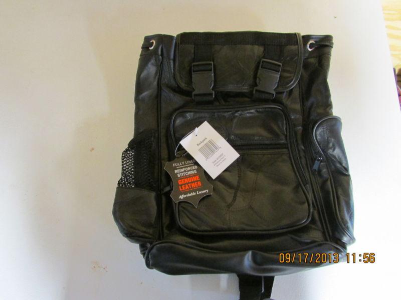 Diamond plate buffalo leather backpack
