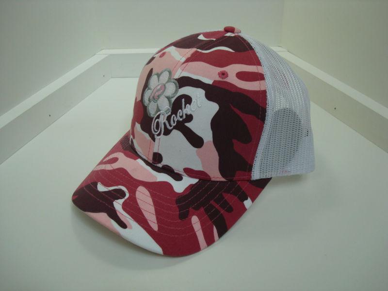 New joe rocket pink camo women's flower power ball cap motorcycle gp mx gear nr