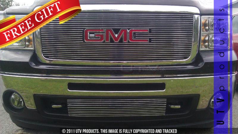 2007 - 2013 gmc sierra 1500 2pc upper & bumper combo chrome billet grille kit