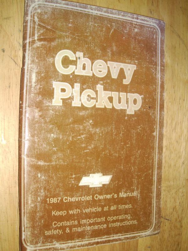 1987 chevrolet pickup truck owner's manual / owner's guide / original!!!