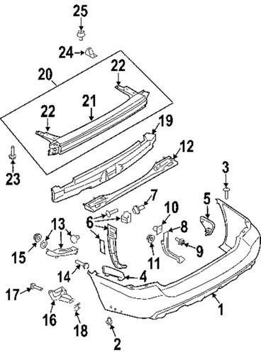 Subaru oem 57707sa100 rear bumper-bumper cover side bracket