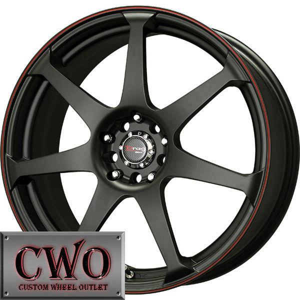 16 black drag dr-33 wheels rims 4x100/4x114.3 4 lug civic integra versa mini g5