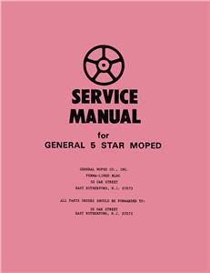 General 5 star moped parts manual