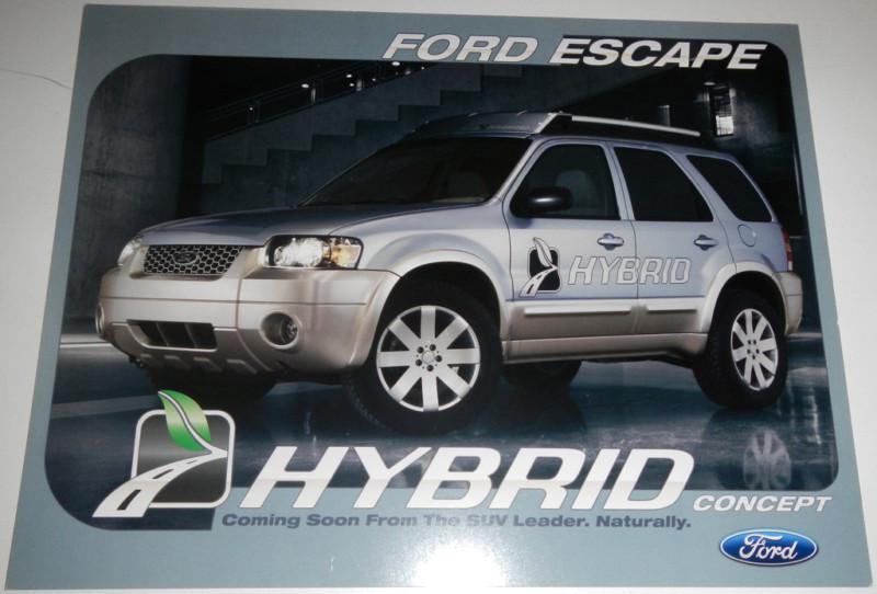 Ford escape hybrid concept single sheet brochure