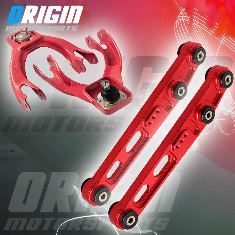 Red civic eg si acura dc2 da rear lower control arms + front upper camber kit