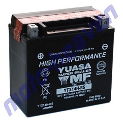 Genuine yuasa battery ytx14h-bs maintenance free husquarna hyosung kawaski  