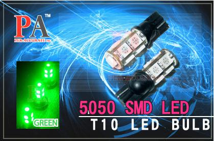 2 x t10 194 9smd 5050 led car auto turn light bulbs green fixed current version