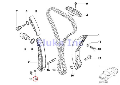 Bmw genuine right timing chain tension rail bolt lower o-ring 6.7 x 1.78 mm e46