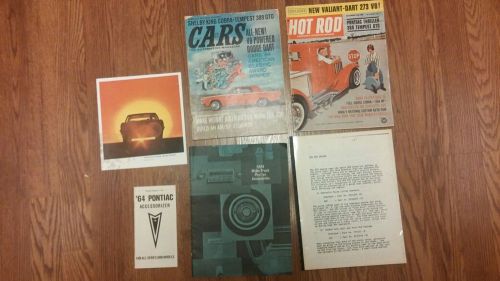 1964 gto package: accessories catalog (2), 2 r/t articles, 389 gto supplement