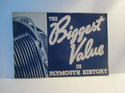 Rare biggest value plymouths sales brochures , new starting @ $ 16.00