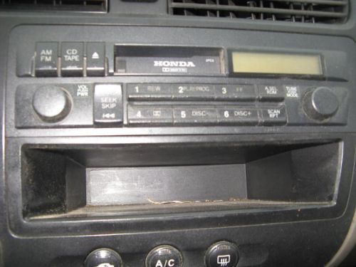 01 02 honda civic audio equipment am-fm-cassette player radio stereo 14503