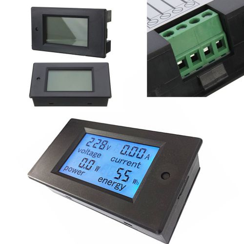 Dc 20a/200w volt amp ah power capacity percent battery monitor watt meter lcd