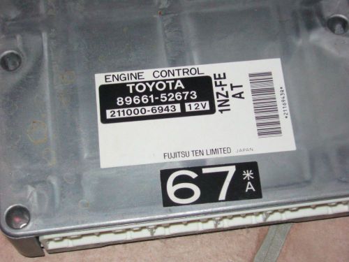 Toyota echo ecm brain box 89661-52673 *needs reprogramming* engine module